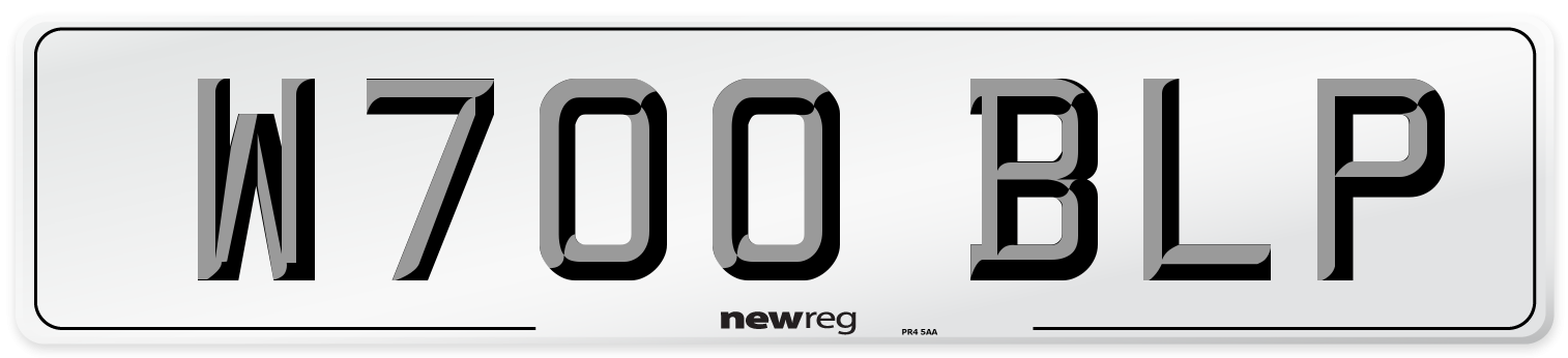 W700 BLP Number Plate from New Reg